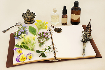 Image showing Traditional Preparation of Homeopathic Herbal Medicine 