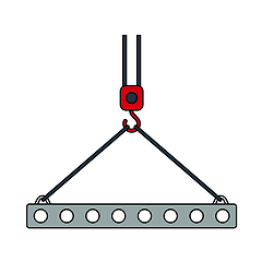 Image showing Icon Of Slab Hanged On Crane Hook