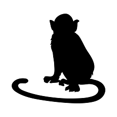 Image showing Squirrel Monkey Silhouette