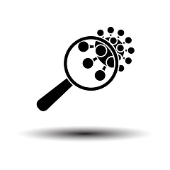 Image showing Magnifier Over Coronavirus Molecule Icon