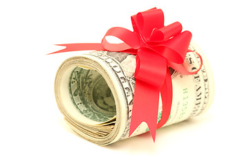 Image showing rolled dollars present