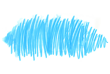 Image showing Abstract bright blue hand drawn texture on white