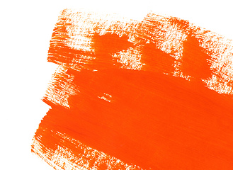 Image showing Orange hand drawn paint texture on white background