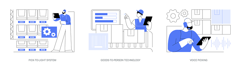 Image showing Warehousing technologies isolated cartoon vector illustrations se