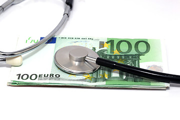 Image showing euro and stethoscope