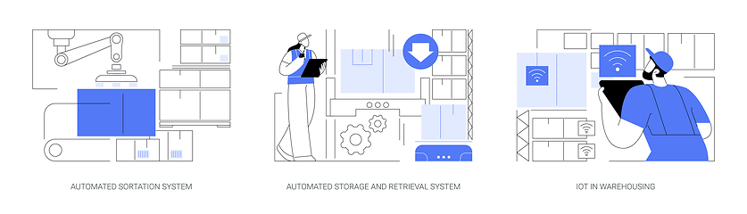 Image showing Warehousing automation isolated cartoon vector illustrations se