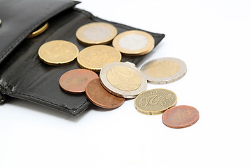 Image showing coins out of wallet