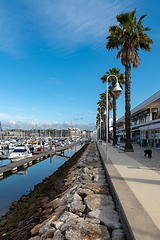 Image showing View of boats and yachts