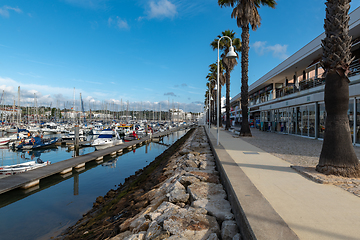 Image showing View of boats and yachts