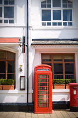 Image showing Red telephone box