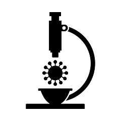 Image showing Research Coronavirus By Microscope Icon