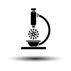 Image showing Research Coronavirus By Microscope Icon