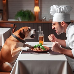 Image showing dog customer is unhappy with food