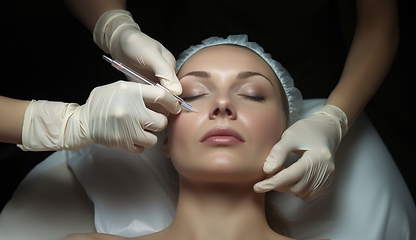 Image showing Woman undergoes botox therapy for a youthful and rejuvenated appearance, embracing non-surgical cosmetic enhancement.