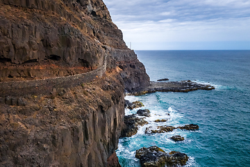 Image showing Cliffs and ocean view in Santo Antao island, Cape Verde