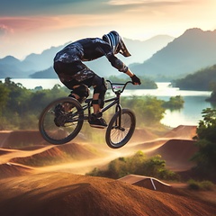 Image showing person jumping high on their bmx bike