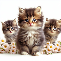 Image showing three adorable fluffy kittens