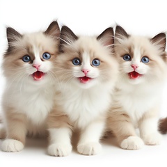 Image showing cute and adorable fluffy ragdoll kittens