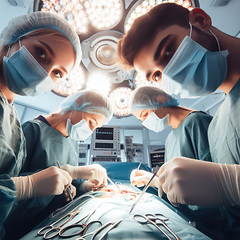 Image showing doctors and nurses medical team performing an operation