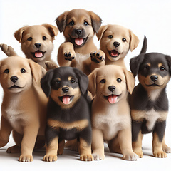 Image showing collection of adorable happy puppies