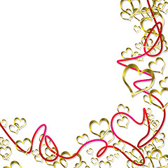 Image showing gold heart ribbon shadow