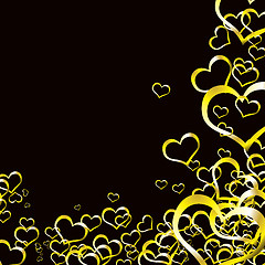 Image showing love heart gold background