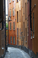 Image showing Buildings, village and street with vintage house for beautiful architecture, heritage and culture for tourism in Rome. Ancient, road and travel in historic community or neighborhood for tourist.