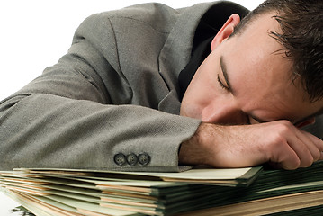 Image showing Sleeping Businessman