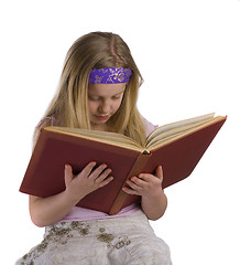 Image showing Girl Reading Old Book