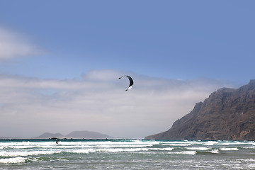 Image showing Kite-sailor in ocean