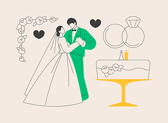 Image showing Mixed marriage abstract concept vector illustration.