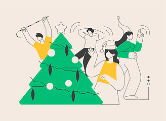 Image showing Christmas party abstract concept vector illustration.