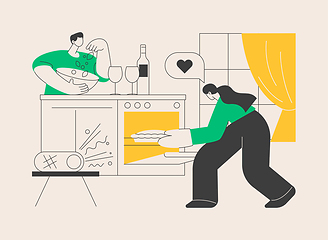 Image showing Home cooking abstract concept vector illustration.