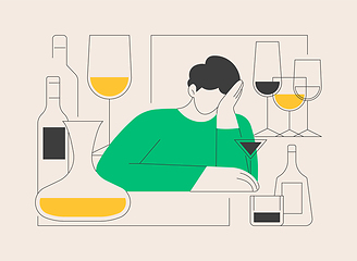 Image showing Drinking alcohol abstract concept vector illustration.