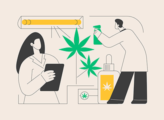 Image showing Cannabis cultivation abstract concept vector illustration.