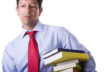 Image showing businessman with books