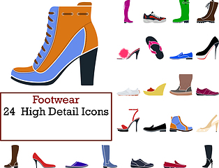 Image showing Footwear Icon Set