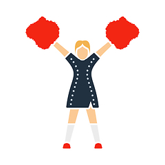 Image showing American Football Cheerleader Girl Icon