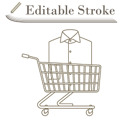 Image showing Shopping Cart With Clothes (Shirt) Icon