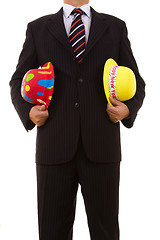 Image showing businessman with new year hats