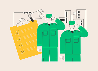 Image showing Compulsory military service abstract concept vector illustration.