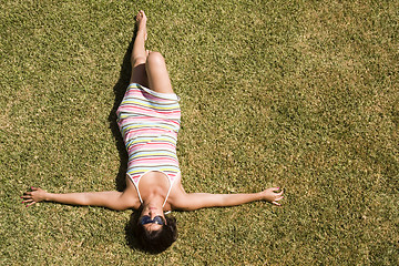 Image showing Relax on the grass