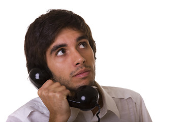 Image showing Talking on the telephone