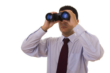 Image showing businessman with binocular