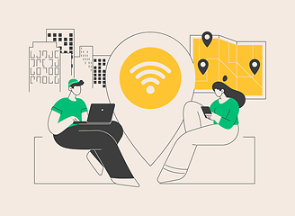 Image showing Public wi-fi hotspot abstract concept vector illustration.