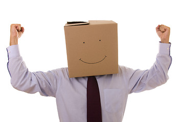 Image showing cardboard head businessman