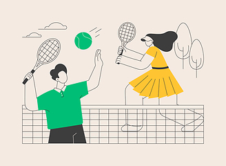 Image showing Tennis camp abstract concept vector illustration.