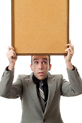 Image showing Businessman Holding A Sign