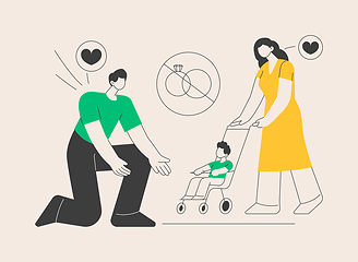 Image showing Unmarried parents abstract concept vector illustration.