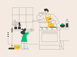 Image showing Dads and housework abstract concept vector illustration.